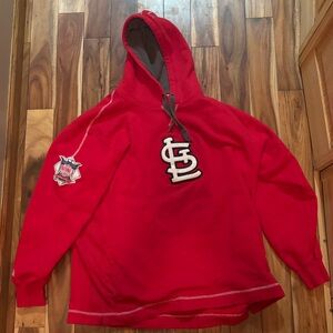 Red National League, St. Louis Cardinals Hooded Sweatshirt with Logo